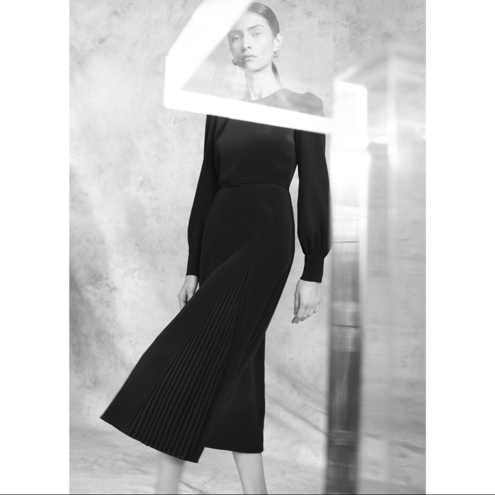 CO Essentials Pleated Panel Midi Dress | NWT | Size XS - Picture 1 of 15